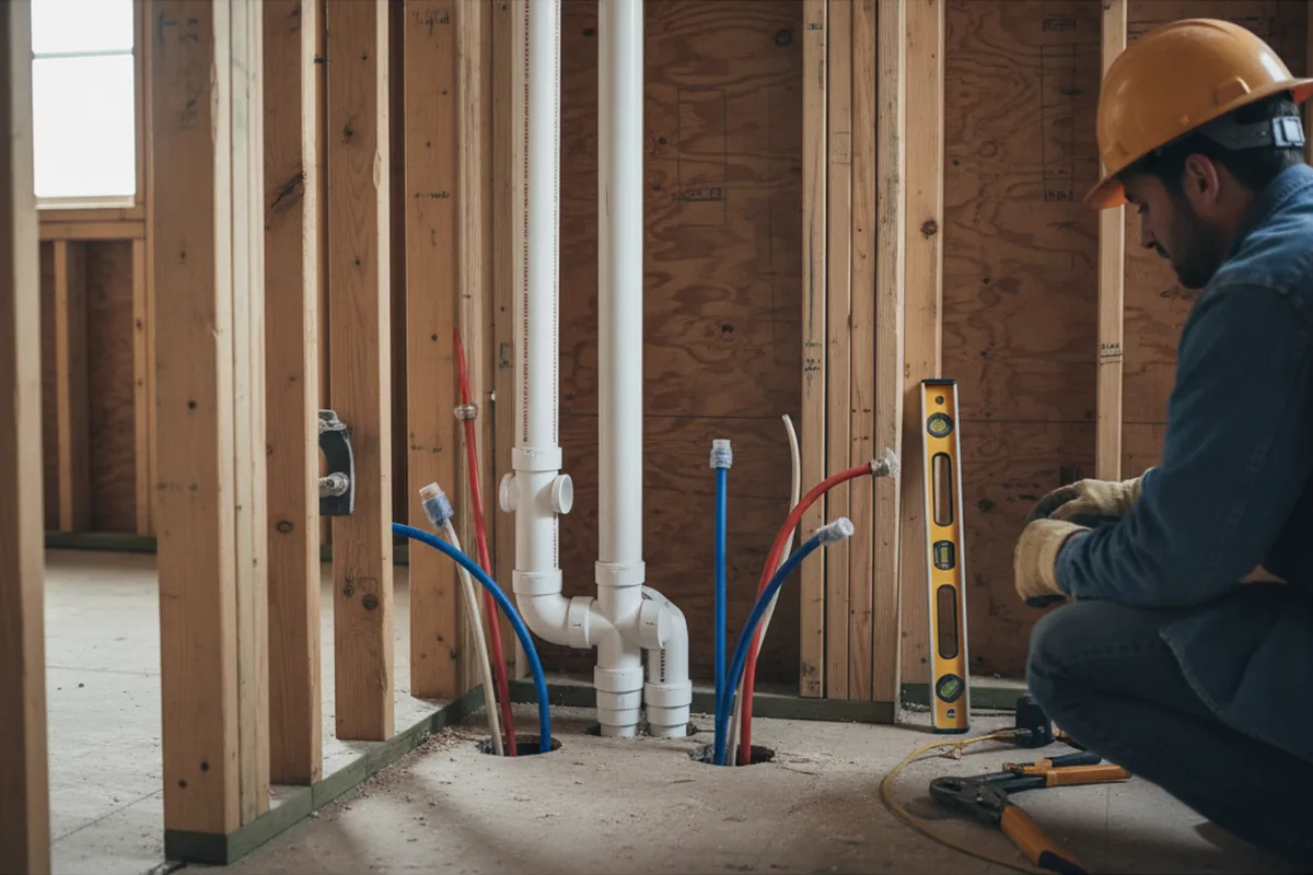 Drain and supply rough-in during Toilet Repair and Installation in Holmesville